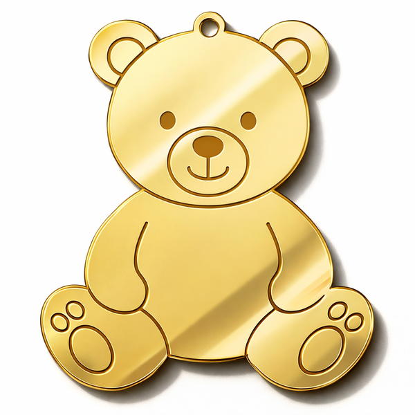 Κρεμαστό Plexi Αρκουδάκι με Χάραξη – Καθρέφτης