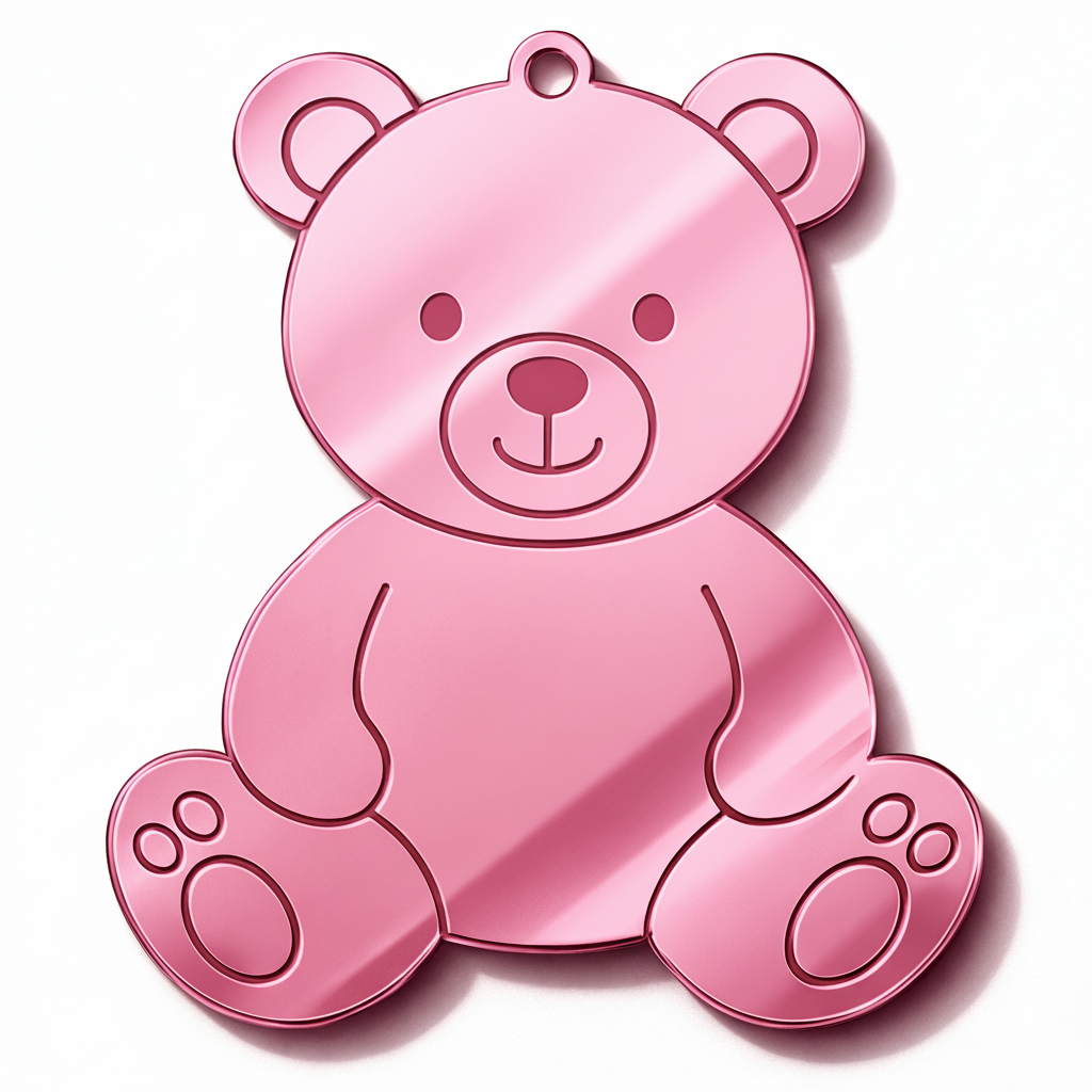 Κρεμαστό Plexi Αρκουδάκι με Χάραξη – Καθρέφτης