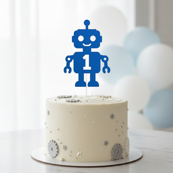 Cake Topper Ρομπότ με Αριθμό