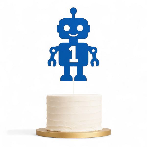Cake topper ρομπότ μπλε ρουά με αριθμό 1 – So Cute Cut