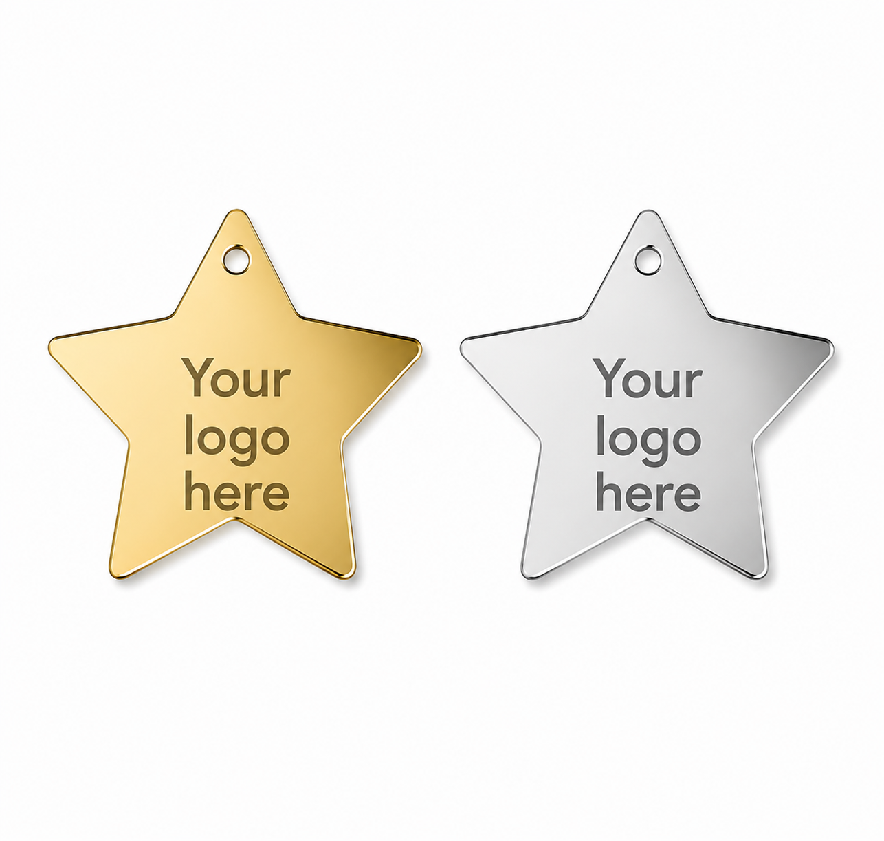 Charm tag από πλεξιγκλάς καθρέφτη με custom χάραξη λογοτύπου για εταιρικά δώρα