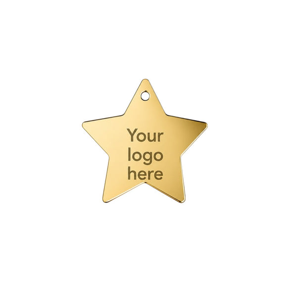 Charm tag από πλεξιγκλάς καθρέφτη με custom χάραξη λογοτύπου για εταιρικά δώρα