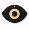 Minimal Evil Eye Sunburst από μαύρο MDF με λεπτομέρειες από MDF οξιάς και μαύρη κόρη, ιδανικό για bag charms, γούρια και DIY δημιουργίες | So Cute Cut