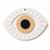 Minimal Evil Eye Sunburst από λευκό MDF με λεπτομέρειες από MDF οξιάς και μαύρη κόρη, ιδανικό για wall hangings, λαμπάδες και DIY δημιουργίες | So Cute Cut