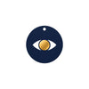 Minimal eye charm from colored plexiglass with gold or silver mirror center from the Eyeform Color Series collection by So Cute Cut.