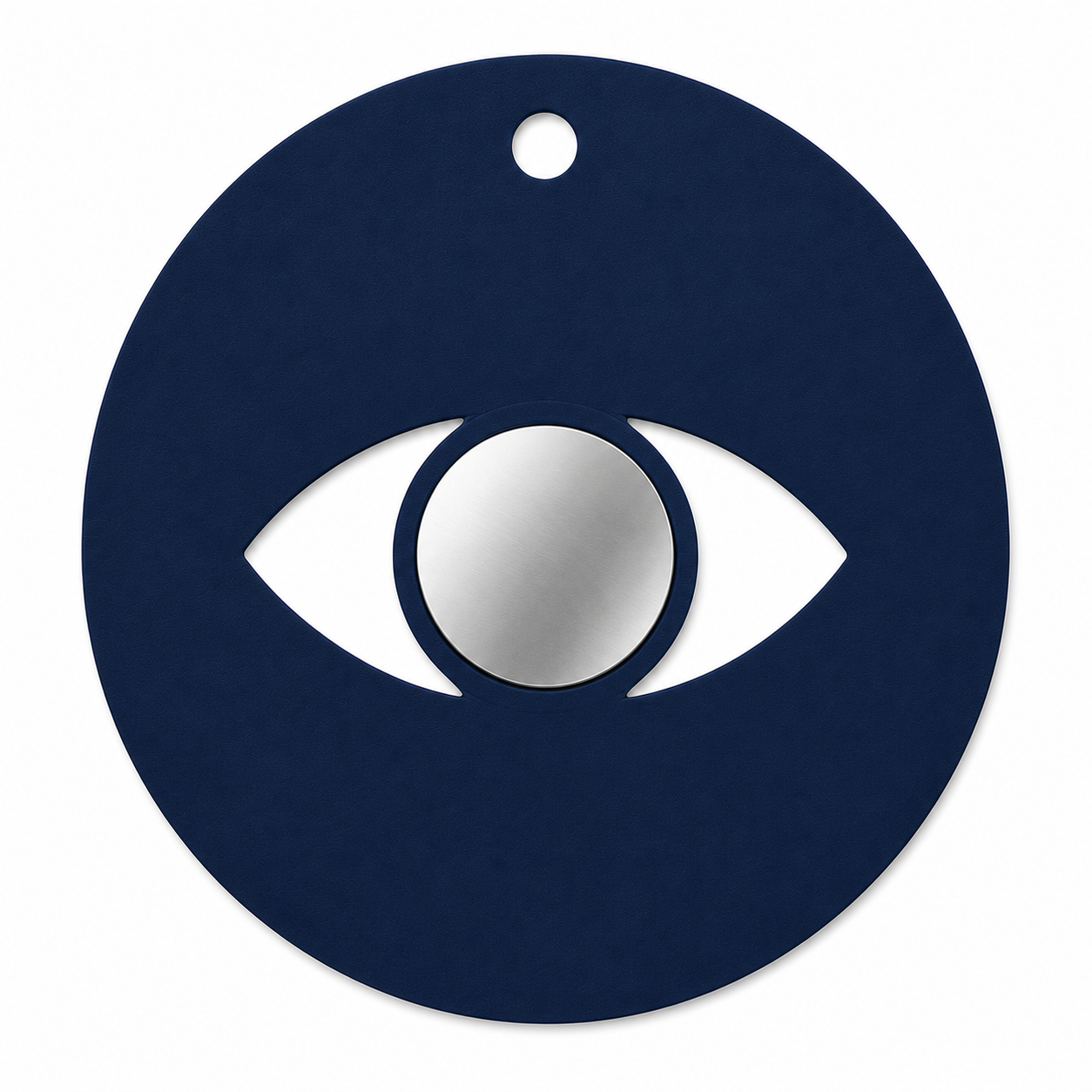 Minimal eye charm from colored plexiglass with gold or silver mirror center from the Eyeform Color Series collection by So Cute Cut.