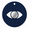 Minimal eye charm from colored plexiglass with gold or silver mirror center from the Eyeform Color Series collection by So Cute Cut.