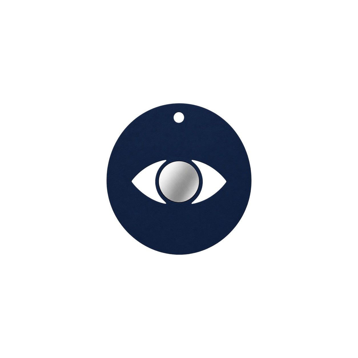 Minimal eye charm from colored plexiglass with gold or silver mirror center from the Eyeform Color Series collection by So Cute Cut.