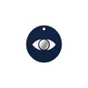 Minimal eye charm from colored plexiglass with gold or silver mirror center from the Eyeform Color Series collection by So Cute Cut.