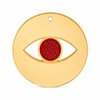 Minimal eye charm from mirror plexiglass with glitter center in gold or silver mirror finish from the Eyeform Glitter Series collection by So Cute Cut.