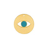 Minimal eye charm from mirror plexiglass with glitter center in gold or silver mirror finish from the Eyeform Glitter Series collection by So Cute Cut.