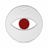 Minimal eye charm from mirror plexiglass with glitter center in gold or silver mirror finish from the Eyeform Glitter Series collection by So Cute Cut.