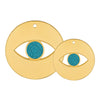 Minimal eye charm from mirror plexiglass with glitter center in gold or silver mirror finish from the Eyeform Glitter Series collection by So Cute Cut.