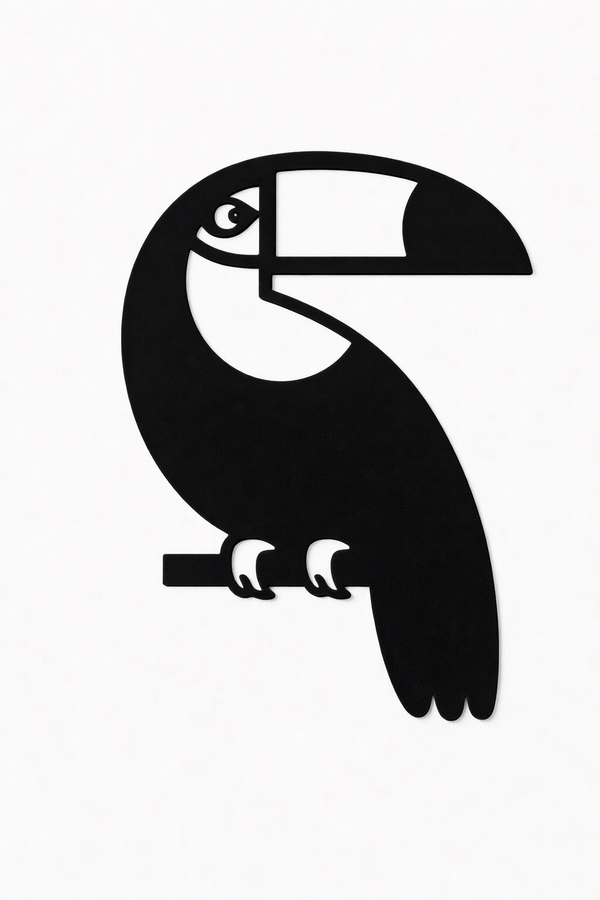 Μαύρο διακοσμητικό στοιχείο τουκάν από πλεξιγκλάς με cutouts, διαστάσεις 10×7,6 εκ – So Cute Cut