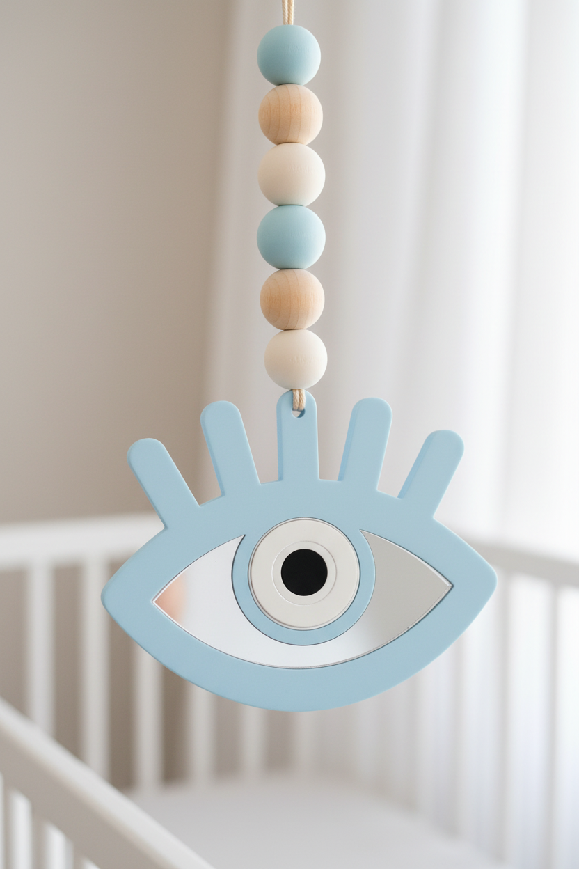Eyelash Eye Charm – Στοιχείο Πλεξιγκλάς με Βλέφαρα & Καθρέφτη
