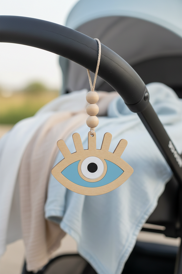 Eyelash Eye Charm Ξύλο & Πλεξιγκλάς – Στοιχείο Μάτι με Βλέφαρα