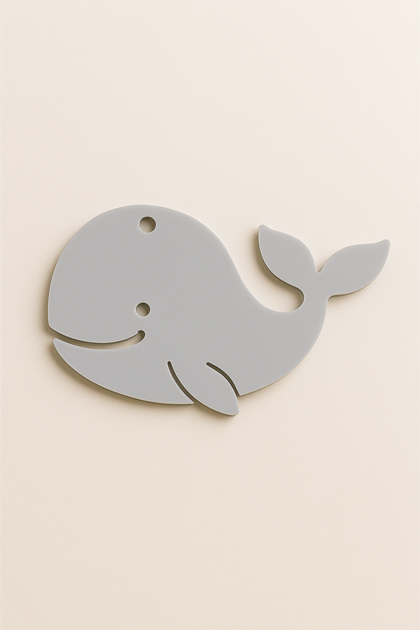 Παιδική σιλουέτα φάλαινας 6εκ από ανοιχτό γκρι ακρυλικό – So Cute Cut