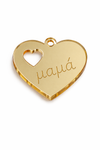 Καρδιά από χρυσό καθρέφτη πλεξιγκλάς 2εκ με χάραξη μαμά, διατρητή καρδιά και τρύπα, So Cute Cut