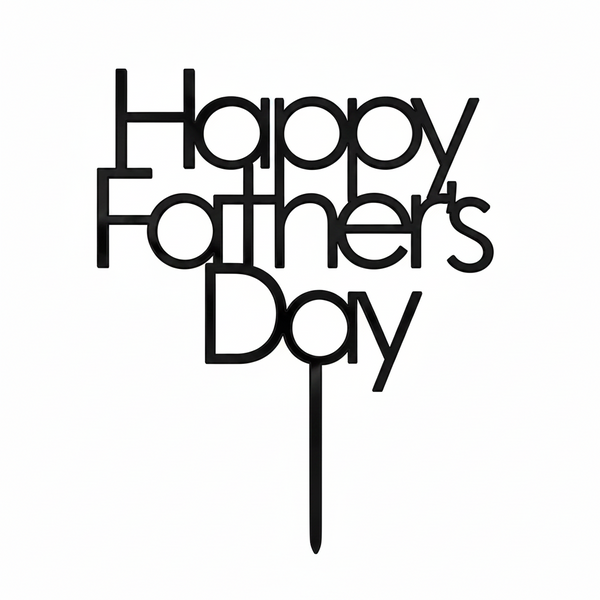 Happy Father's Day topper από πλεξιγκλάς με μοντέρνα γεωμετρική γραμματοσειρά για τούρτες Γιορτής του Πατέρα