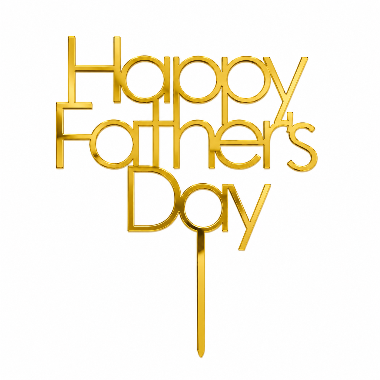 Happy Father's Day topper από πλεξιγκλάς με μοντέρνα γεωμετρική γραμματοσειρά για τούρτες Γιορτής του Πατέρα