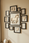 Πρόταση χρήσης laser cut αλογου, σε επιτοίχια σύνθεση με κορνίζες, So CUte CUt