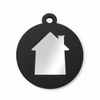 Κρεμαστό στρογγυλό ξύλινο γούρι με ένθετο σπιτάκι από plexiglass καθρέφτη So Cute Cut 5-230-0019