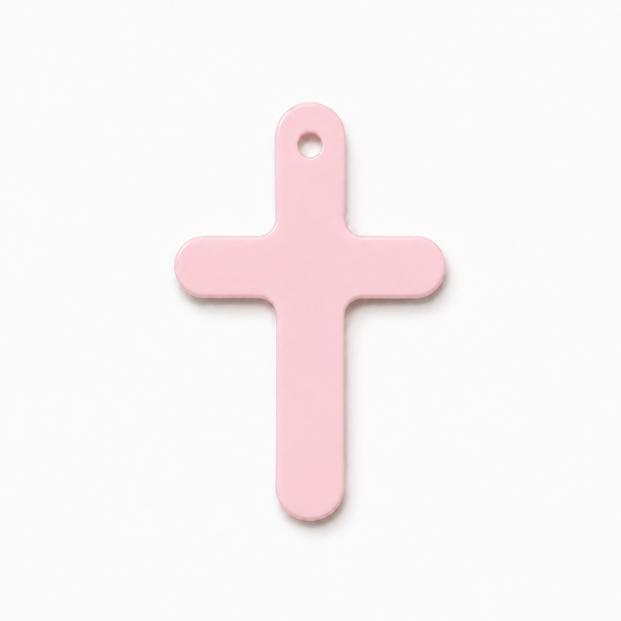 Κρεμαστός σταυρός από baby pink plexiglass για μαρτυρικά βάπτισης – So Cute Cut