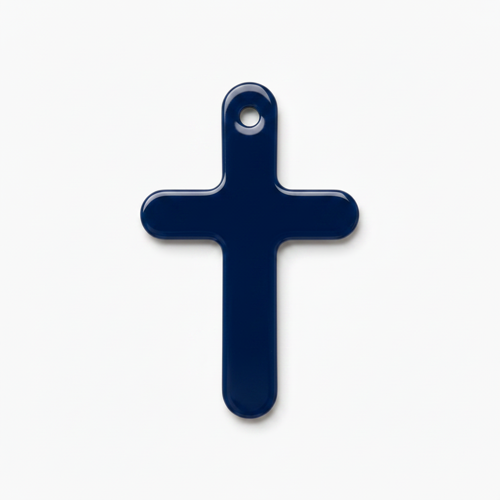 Κρεμαστός σταυρός από navy blue plexiglass για μαρτυρικά βάπτισης – So Cute Cut
