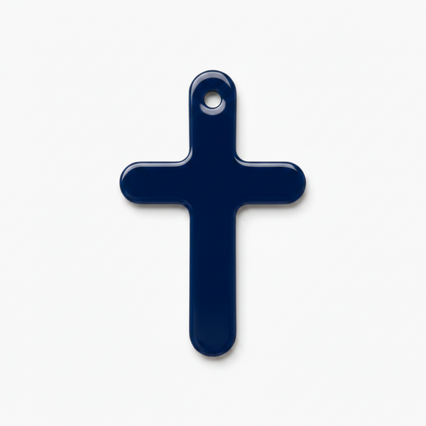 Κρεμαστός σταυρός από navy blue plexiglass για μαρτυρικά βάπτισης – So Cute Cut