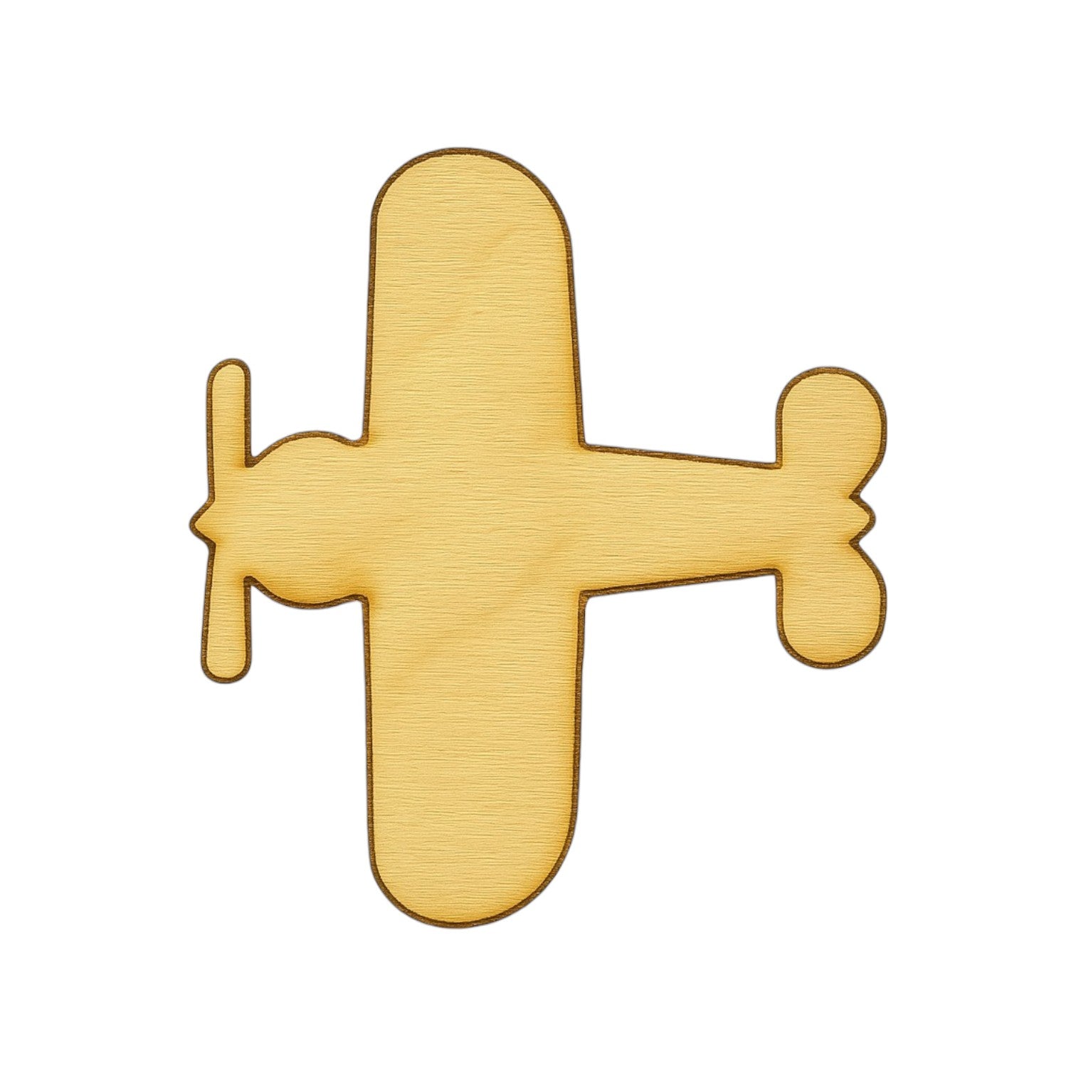 Ξύλινο baby αεροπλανάκι με προπέλα και καψαλισμένες λεπτομέρειες χάραξης