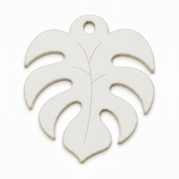 Laser cut φύλλο μονστέρα με τρύπα από MDF λευκό για μπομπονιέρες και DIY | So Cute Cut