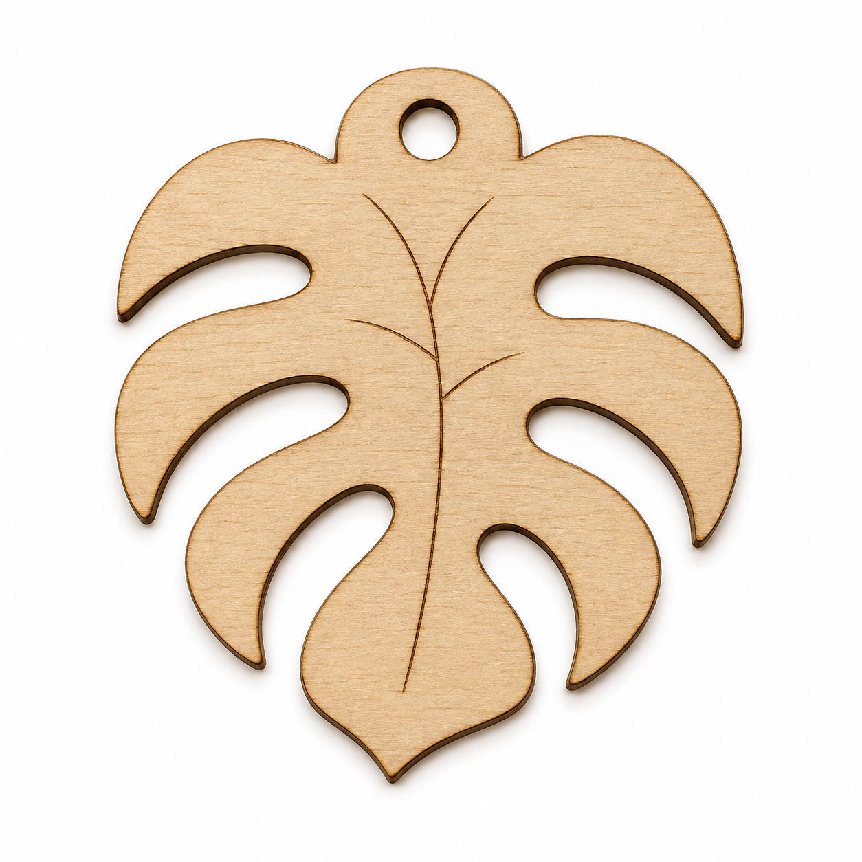 Laser cut φύλλο μονστέρα με τρύπα από MDF σημύδα, λευκό ή μαύρο για μπομπονιέρες και DIY | So Cute Cut