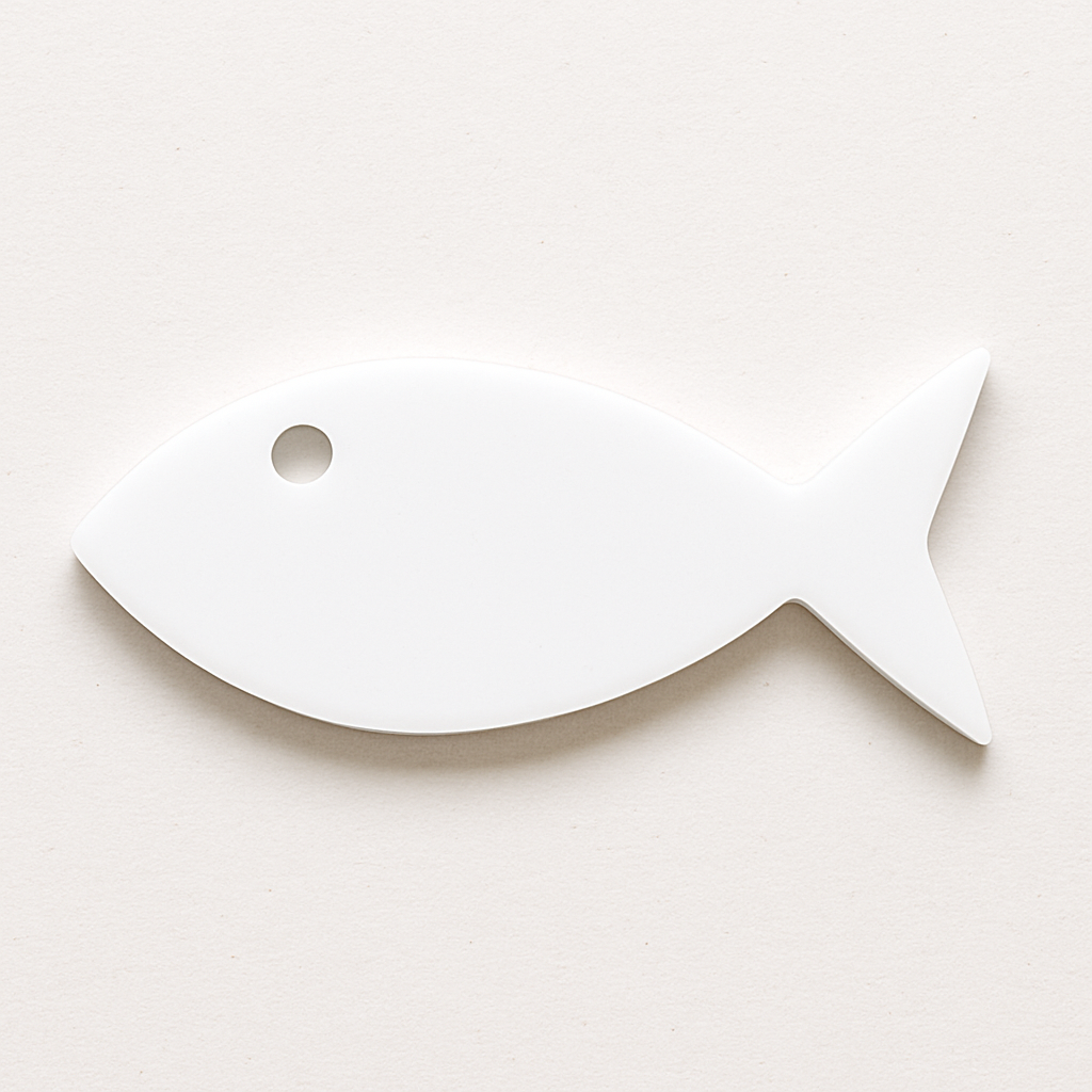Στενόμακρη σιλουέτα ψαριού 7εκ από λευκό ακρυλικό πλεξιγκλάς – So Cute Cut

