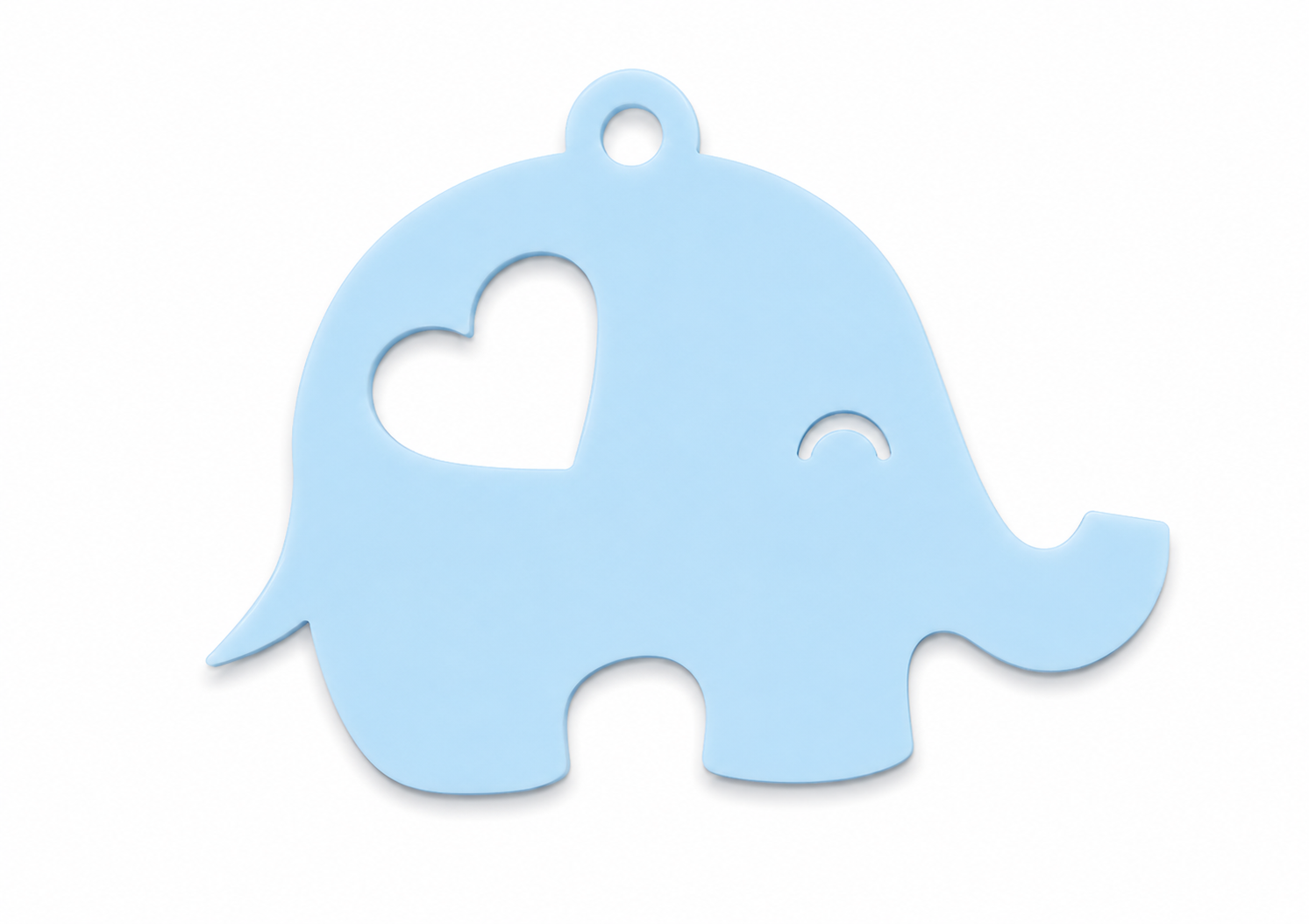 Little Ellie ακρυλικό ελεφαντάκι με cutout καρδιά από πλεξιγκλάς για μπομπονιέρες βάπτισης, παιδική διακόσμηση και DIY δημιουργίες | So Cute Cut