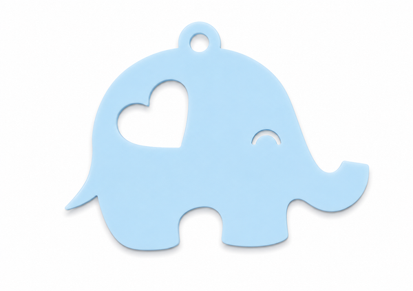 Little Ellie ακρυλικό ελεφαντάκι με cutout καρδιά από πλεξιγκλάς για μπομπονιέρες βάπτισης, παιδική διακόσμηση και DIY δημιουργίες | So Cute Cut