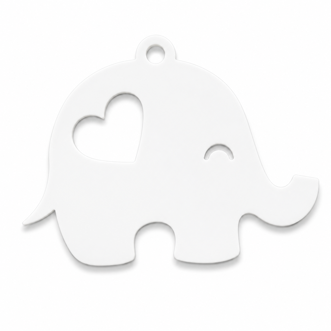 Little Ellie ακρυλικό ελεφαντάκι με cutout καρδιά από πλεξιγκλάς για μπομπονιέρες βάπτισης, παιδική διακόσμηση και DIY δημιουργίες | So Cute Cut
