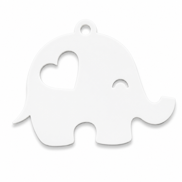 Little Ellie ακρυλικό ελεφαντάκι με cutout καρδιά από πλεξιγκλάς για μπομπονιέρες βάπτισης, παιδική διακόσμηση και DIY δημιουργίες | So Cute Cut