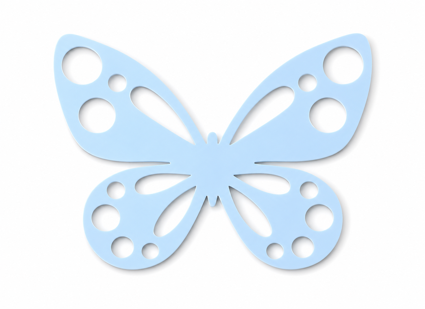Luna Butterfly ακρυλική πεταλούδα Laser Cut από πλεξιγκλάς με διακοσμητικά cut-outs για μπομπονιέρες βάπτισης, λαμπάδες και DIY δημιουργίες | So Cute Cut
