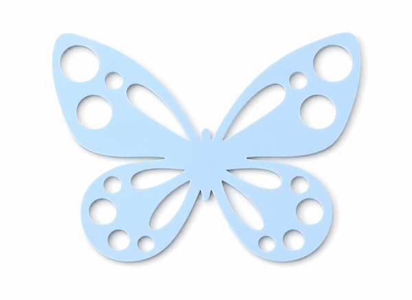 Luna Butterfly ακρυλική πεταλούδα Laser Cut από πλεξιγκλάς με διακοσμητικά cut-outs για μπομπονιέρες βάπτισης, λαμπάδες και DIY δημιουργίες | So Cute Cut