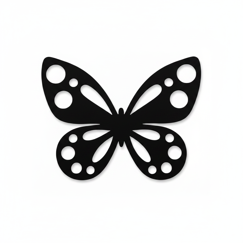 Luna Butterfly ακρυλική πεταλούδα Laser Cut από πλεξιγκλάς με διακοσμητικά cut-outs για μπομπονιέρες βάπτισης, λαμπάδες και DIY δημιουργίες | So Cute Cut