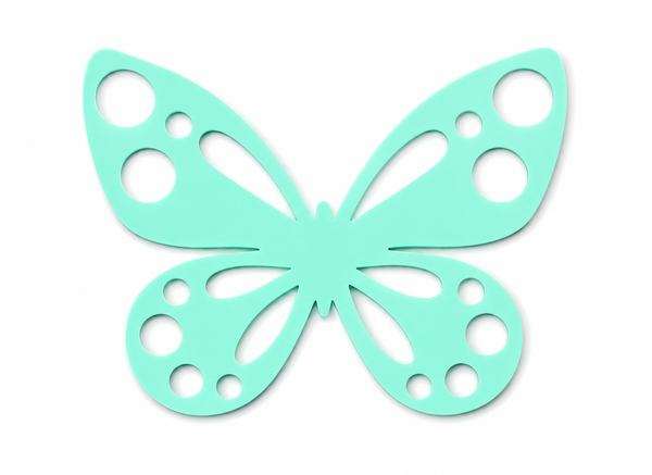 Luna Butterfly ακρυλική πεταλούδα Laser Cut από πλεξιγκλάς με διακοσμητικά cut-outs για μπομπονιέρες βάπτισης, λαμπάδες και DIY δημιουργίες | So Cute Cut