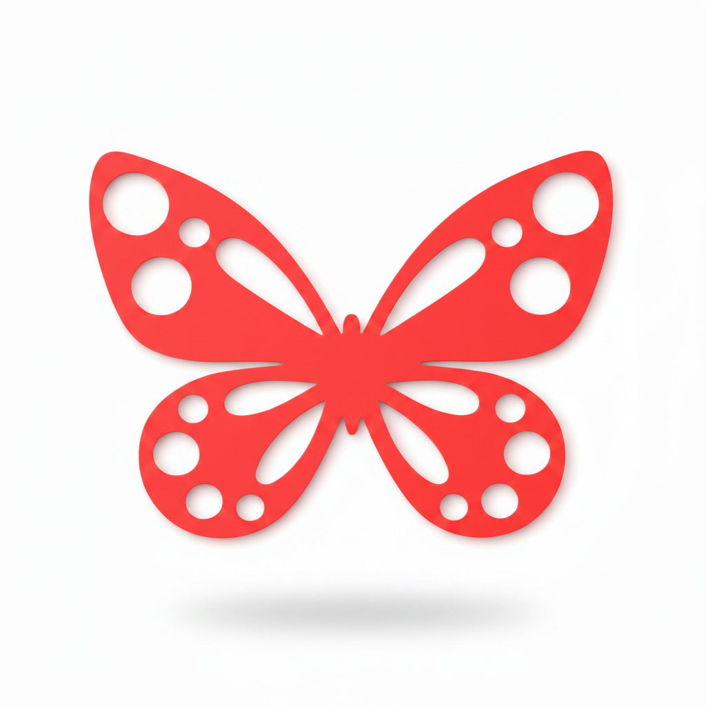 Luna Butterfly ακρυλική πεταλούδα Laser Cut από πλεξιγκλάς με διακοσμητικά cut-outs για μπομπονιέρες βάπτισης, λαμπάδες και DIY δημιουργίες | So Cute Cut
