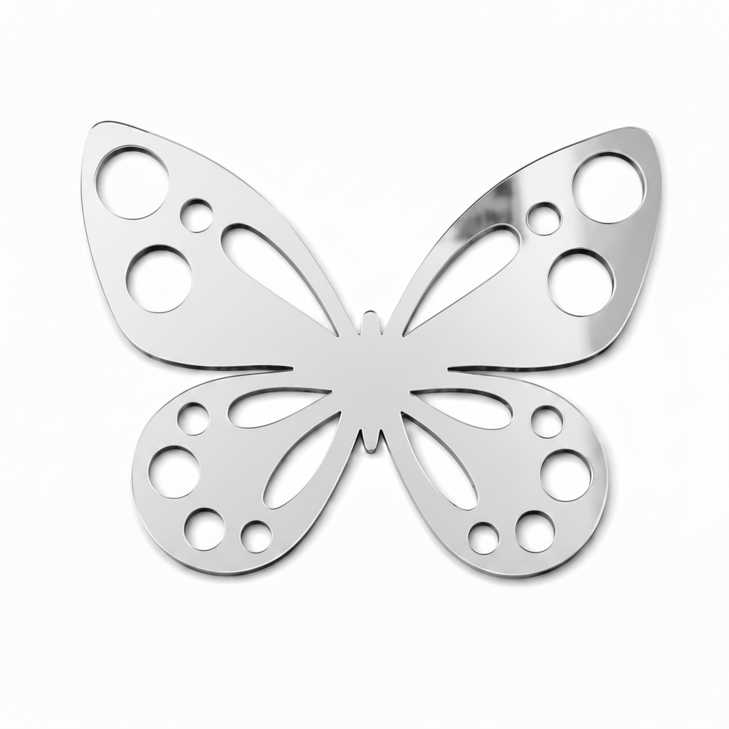 Luna Butterfly ακρυλική πεταλούδα Laser Cut από πλεξιγκλάς με διακοσμητικά cut-outs για μπομπονιέρες βάπτισης, λαμπάδες και DIY δημιουργίες | So Cute Cut