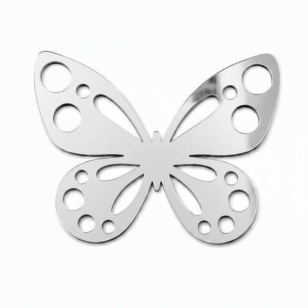 Luna Butterfly ακρυλική πεταλούδα Laser Cut από πλεξιγκλάς με διακοσμητικά cut-outs για μπομπονιέρες βάπτισης, λαμπάδες και DIY δημιουργίες | So Cute Cut