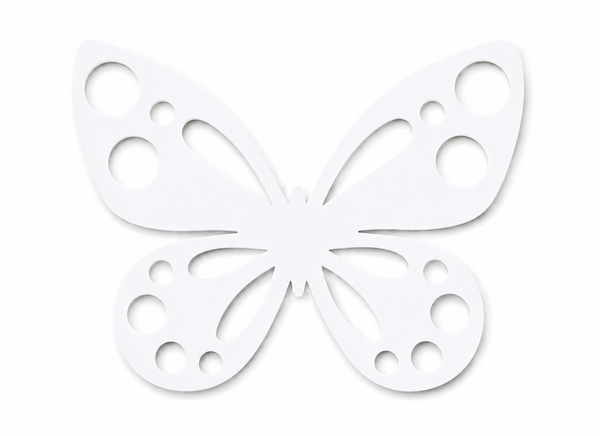 Luna Butterfly ακρυλική πεταλούδα Laser Cut από πλεξιγκλάς με διακοσμητικά cut-outs για μπομπονιέρες βάπτισης, λαμπάδες και DIY δημιουργίες | So Cute Cut