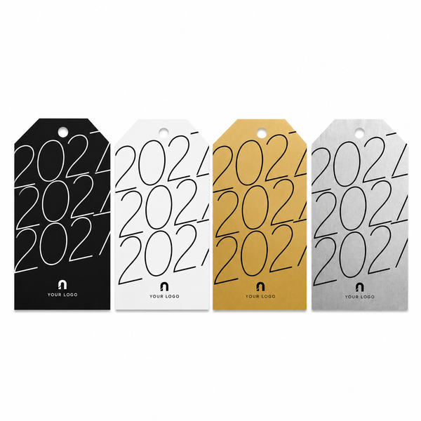 Luxury corporate tag 2027 από χρυσό, ασημί, λευκό ή μαύρο plexiglass με χάραξη λογοτύπου για εταιρικά δώρα, gift boxes και χριστουγεννιάτικες συσκευασίες So Cute Cut.