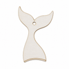 So Cute Cut ουρά γοργόνας με τρύπα από MDF Σημύδα σε λευκό φόντο για DIY δημιουργίες, μπομπονιέρες και μπρελόκ.