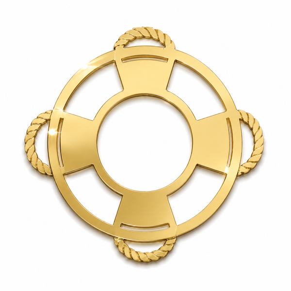 Modern Lifebuoy Frame σωσίβιο DIY από ακρυλικό καθρέφτη για μπομπονιέρες βάπτισης, ναυτικές κατασκευές και summer crafts | So Cute Cut