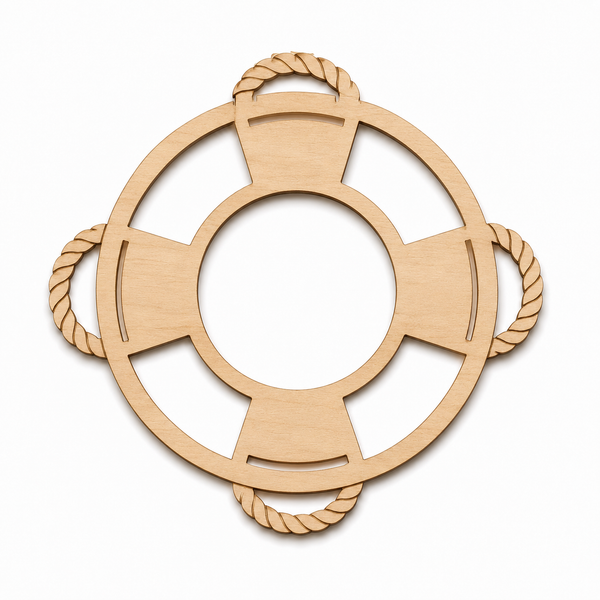 Modern Lifebuoy Frame σωσίβιο DIY από MDF σημύδα για μπομπονιέρες βάπτισης, ναυτικές κατασκευές και summer crafts | So Cute Cut