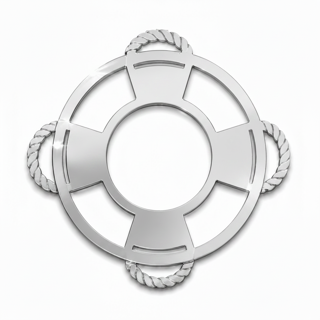 Modern Lifebuoy Frame σωσίβιο DIY από ακρυλικό καθρέφτη για μπομπονιέρες βάπτισης, ναυτικές κατασκευές και summer crafts | So Cute Cut